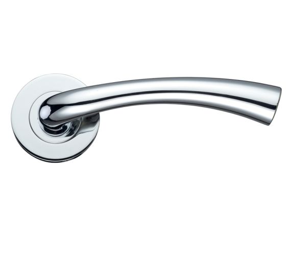 Florence Lever On Round Rose, Polished Chrome (sold in pairs)
