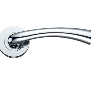 Florence Lever On Round Rose, Polished Chrome (sold in pairs)