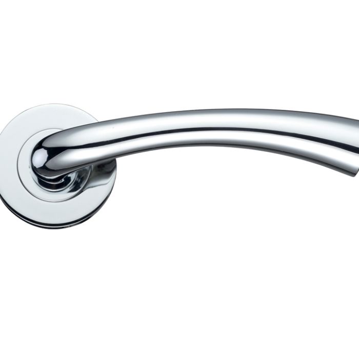 Florence Lever On Round Rose, Polished Chrome (sold in pairs)
