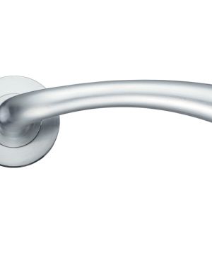 Florence Lever On Round Rose, Satin Chrome (sold in pairs)