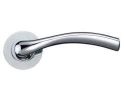 Siena Lever On Round Rose, Polished Chrome (sold in pairs)