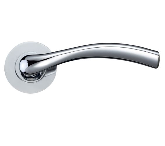 Siena Lever On Round Rose, Polished Chrome (sold in pairs)