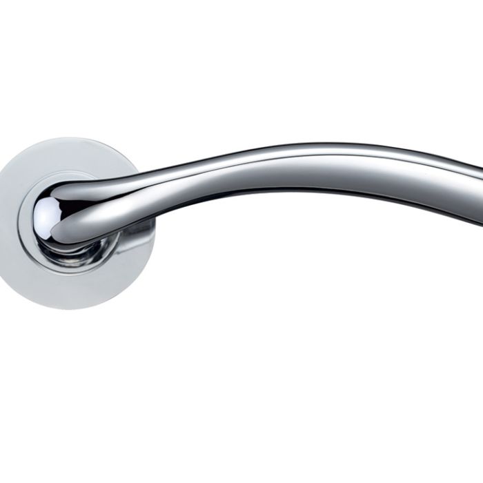 Siena Lever On Round Rose, Polished Chrome (sold in pairs)