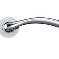 Siena Lever On Round Rose, Polished Chrome (sold in pairs)