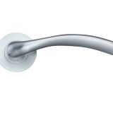 Siena Lever On Round Rose, Satin Chrome (sold in pairs)