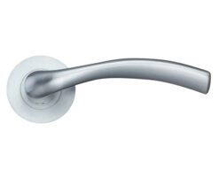 Siena Lever On Round Rose, Satin Chrome (sold in pairs)