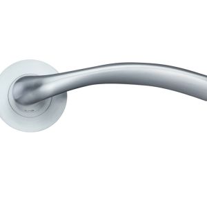 Siena Lever On Round Rose, Satin Chrome (sold in pairs)