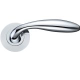 Verona Lever On Round Rose, Polished Chrome (sold in pairs)