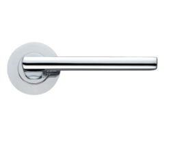 Venice Lever On Round Rose, Polished Chrome (sold in pairs)