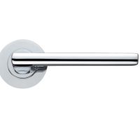 Venice Lever On Round Rose, Polished Chrome (sold in pairs)