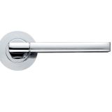 Venice Lever On Round Rose, Dual Finish Satin Chrome & Polished Chrome (sold in pairs)