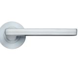 Venice Lever On Round Rose, Satin Chrome (sold in pairs)