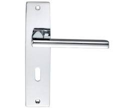 Venice Door Handles On Backplate, Polished Chrome (sold in pairs)