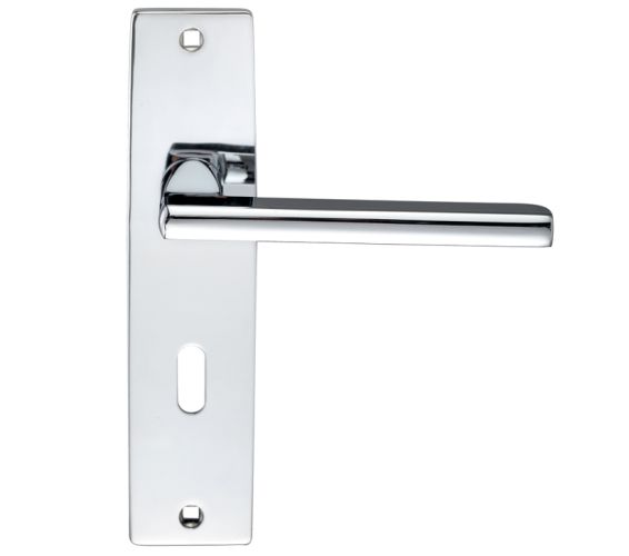 Venice Door Handles On Backplate, Polished Chrome (sold in pairs)