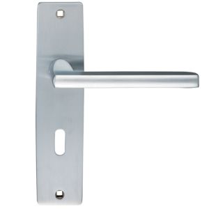 Venice Door Handles On Backplate, Satin Chrome (sold in pairs)