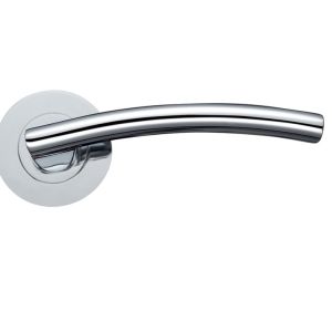 Amalfi Lever On Round Rose, Polished Chrome (sold in pairs)