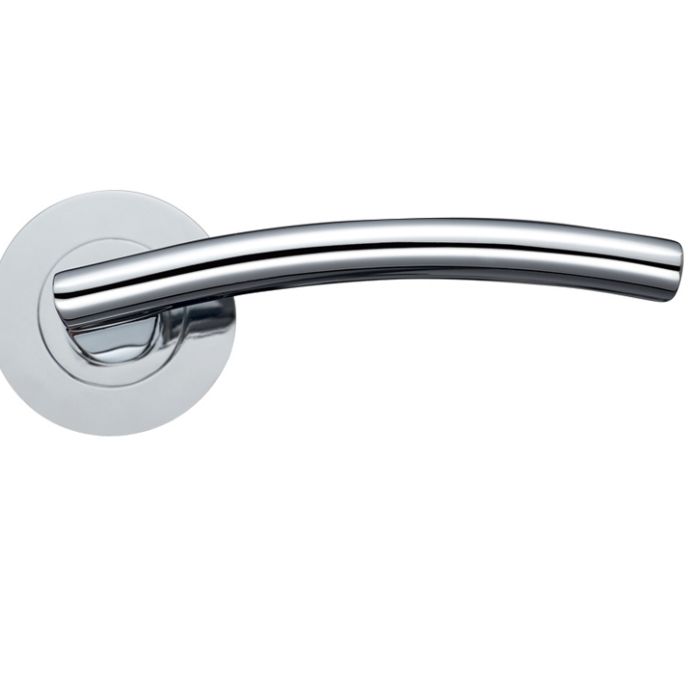 Amalfi Lever On Round Rose, Polished Chrome (sold in pairs)