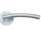Amalfi Lever On Round Rose, Satin Chrome (sold in pairs)
