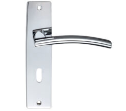 Amalfi Door Handles On Backplate, Polished Chrome (sold in pairs)