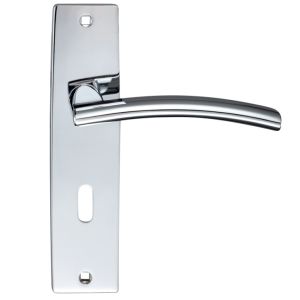 Amalfi Door Handles On Backplate, Polished Chrome (sold in pairs)