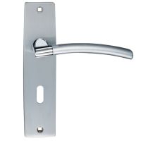 Amalfi Door Handles On Backplate, Dual Finish Satin Chrome & Polished Chrome (sold in pairs)