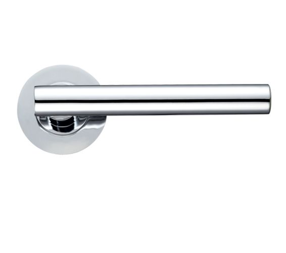 Lucca Lever On Round Rose, Polished Chrome (sold in pairs)