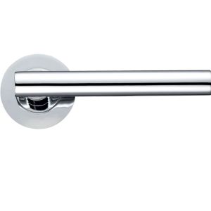 Lucca Lever On Round Rose, Polished Chrome (sold in pairs)