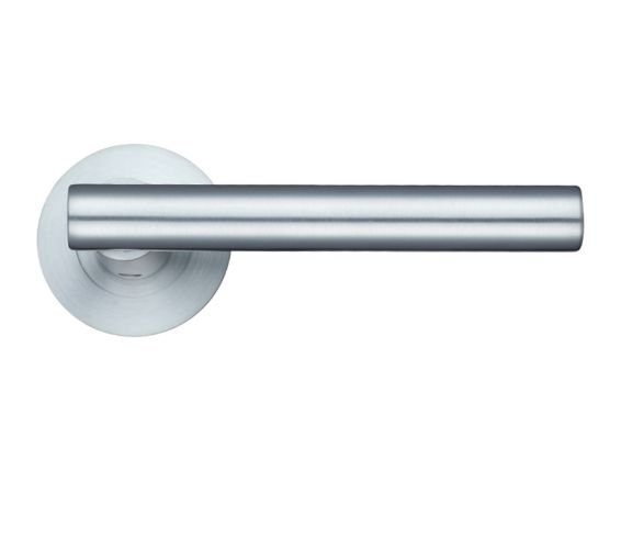 Florence Lever On Round Rose, Satin Chrome (sold in pairs)