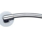 Olympus Lever On Round Rose, Dual Finish Satin Chrome & Polished Chrome (sold in pairs)
