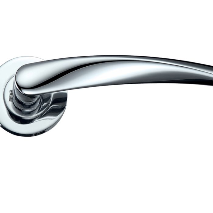 Vesta Lever On Round Rose, Polished Chrome (sold in pairs)