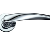 Vesta Lever On Round Rose, Polished Chrome (sold in pairs)