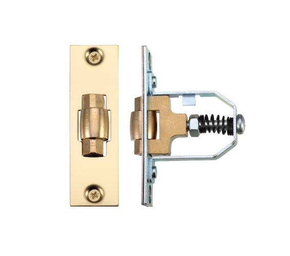 Adjustable Roller Latch (76mm), Polished Brass