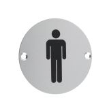 ZSA Door Sign - Male Sex Symbol, Satin Aluminium