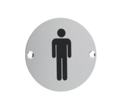 ZSA Door Sign - Male Sex Symbol, Satin Aluminium