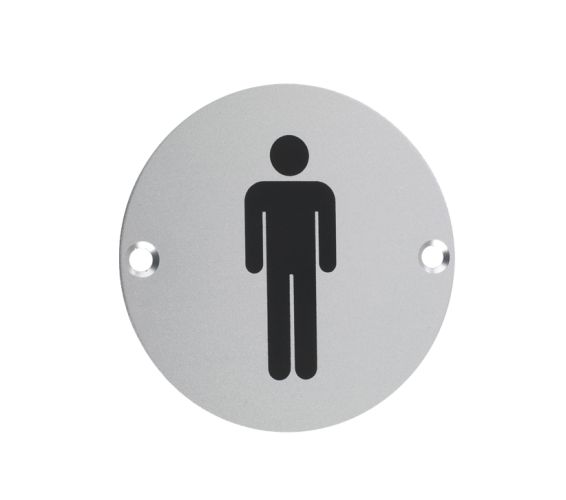 ZSA Door Sign – Male Sex Symbol, Satin Aluminium