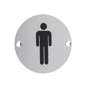 ZSA Door Sign – Male Sex Symbol, Satin Aluminium