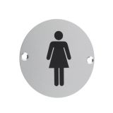 ZSA Door Sign - Female Sex Symbol, Satin Aluminium