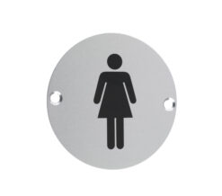 ZSA Door Sign - Female Sex Symbol, Satin Aluminium