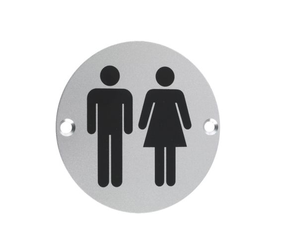 ZSA Door Sign – Unisex Symbol, Satin Aluminium