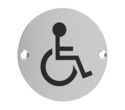 ZSA Door Sign - Disabled Facilities Symbol, Satin Aluminium