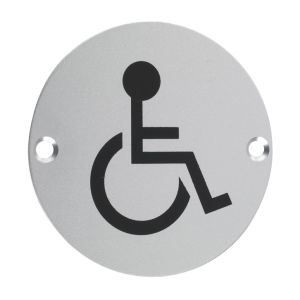 ZSA Door Sign – Disabled Facilities Symbol, Satin Aluminium