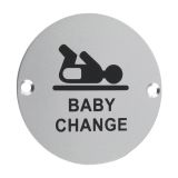 ZSA Door Sign - Baby Change Symbol, Satin Aluminium
