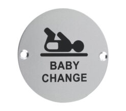 ZSA Door Sign - Baby Change Symbol, Satin Aluminium