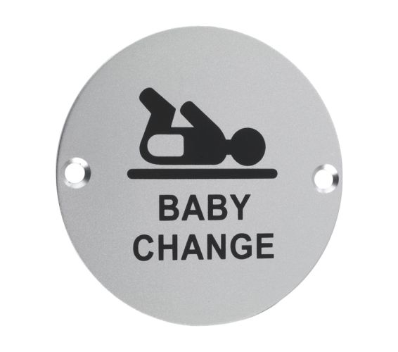 ZSA Door Sign – Baby Change Symbol, Satin Aluminium