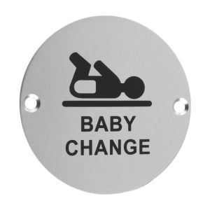 ZSA Door Sign – Baby Change Symbol, Satin Aluminium