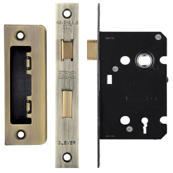 3 Lever Contract Sash Lock (64mm OR 76mm), Florentine Bronze