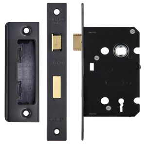 Zoo Hardware 3 Lever Contract Sash Lock (64mm or 76mm) – Powder Coated Black