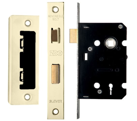 3 Lever Contract Sash Lock (64mm OR 76mm), PVD Stainless Brass