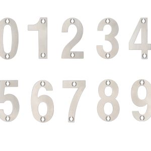 ZSN Numerals 75mm (0-9), Satin Stainless Steel
