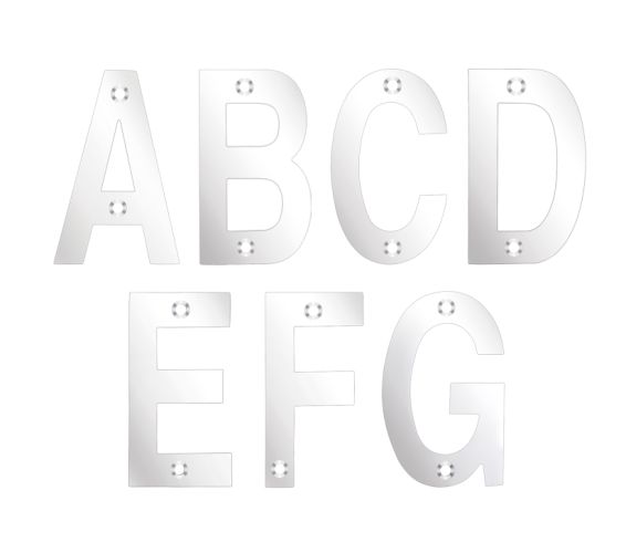 ZSN Letters 75mm (A-G), Polished Stainless Steel